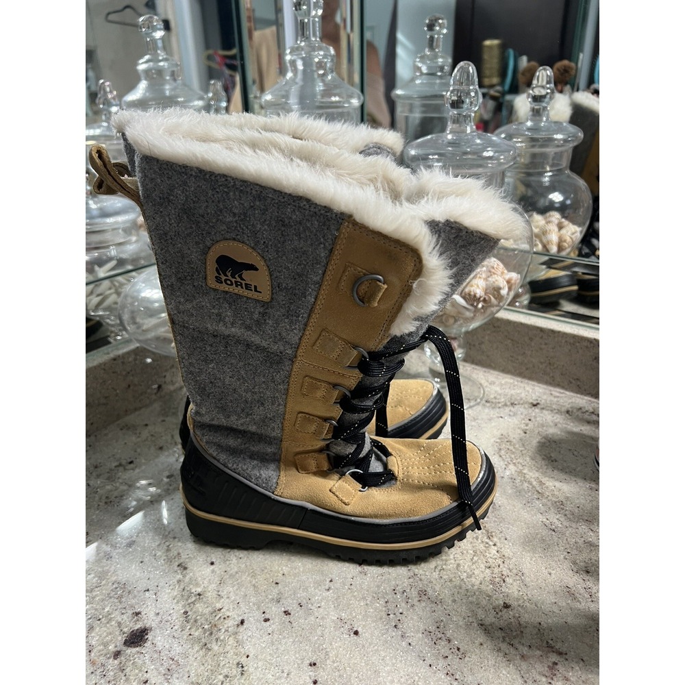 Sorel Tivoli High II Suede Winter Boots Gray Beige NL2330-373 7